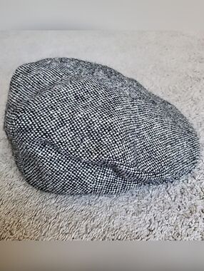 Vtg Hanna Hats Newsboy Hat Mens Large Brown Donegal Pure Wool Tweed Flat Ireland